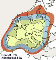Eutelsat 5°W Atlantic Bird 3 5°W Footprint