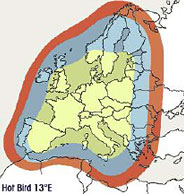 Hot Bird 13°E Footprint